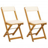 Krzesła Bistro na Zewnątrz 2 pcs kremowobiały 40 x 53 x 80 cm