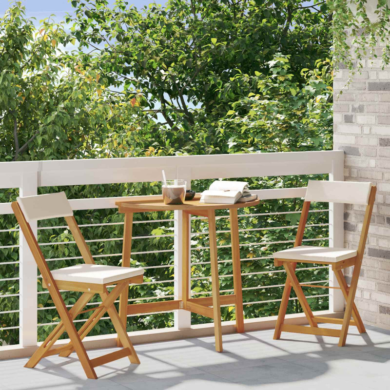 Krzesła Bistro na Zewnątrz 2 pcs kremowobiały 40 x 53 x 80 cm