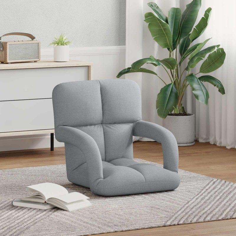 Regulowany fotel na podłogę jasnoszary 58 x 62 x 58 cm tkanina