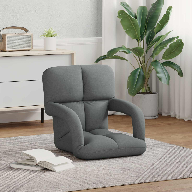 Regulowany fotel na podłogę ciemnoszary 58 x 62 x 58 cm tkanina