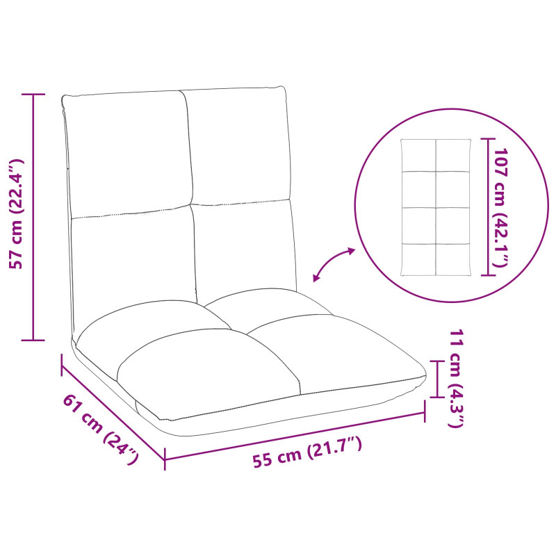 Krzesło na podłogę Kremowy 50 x 61 x 57 cm tkanina