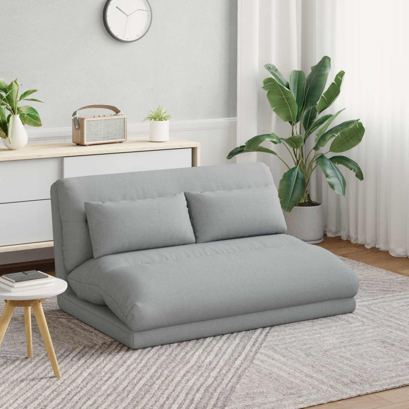 Krzesło na podłogę Jasnoszary 110 x 82 x 55 cm tkanina