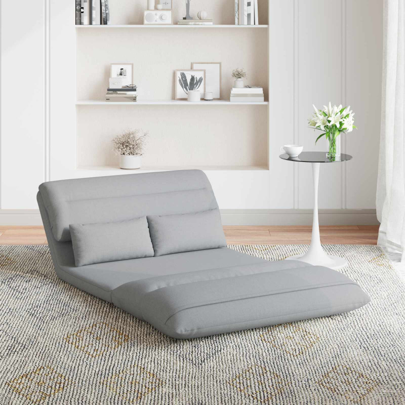 Krzesło na podłogę Jasnoszary 110 x 82 x 55 cm tkanina