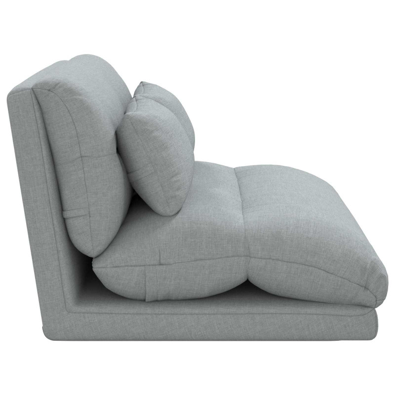 Krzesło na podłogę Jasnoszary 110 x 82 x 55 cm tkanina