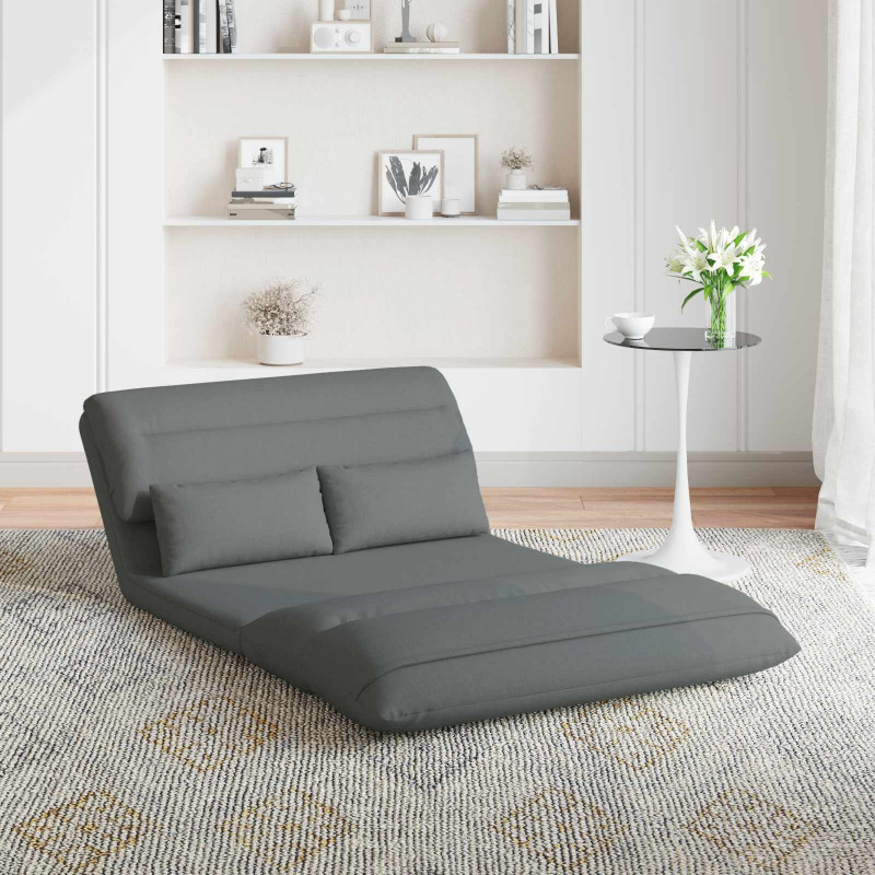 Krzesło na podłogę Ciemnoszary 110 x 82 x 55 cm tkanina