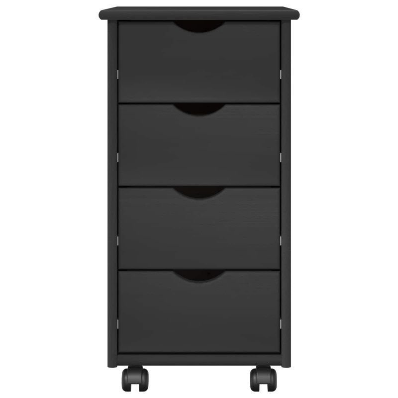 Rolkowa szafka Szary 34 x 39 x 65,5 cm Lite drewno sosnowe