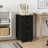 Rolkowa szafka Czarny 34 x 39 x 65,5 cm Lite drewno sosnowe