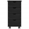 Rolkowa szafka Czarny 34 x 39 x 65,5 cm Lite drewno sosnowe