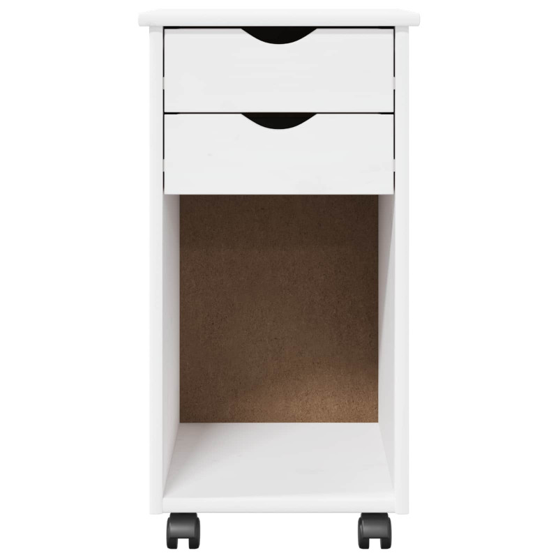 Rolkowa szafka Biały 34 x 39 x 65,5 cm Lite drewno sosnowe