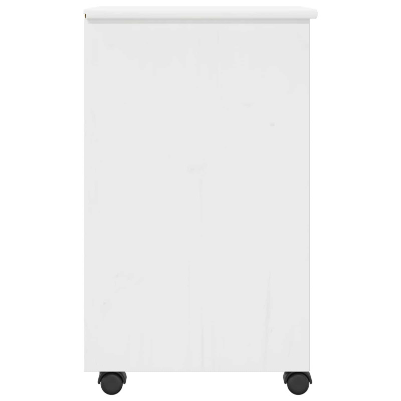 Rolkowa szafka Biały 34 x 39 x 65,5 cm Lite drewno sosnowe