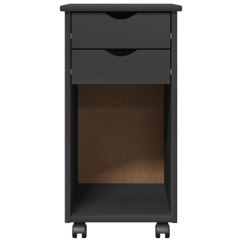 Rolkowa szafka Szary 34 x 39 x 65,5 cm Lite drewno sosnowe
