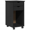 Rolkowa szafka Czarny 34 x 39 x 65,5 cm Lite drewno sosnowe