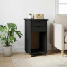 Rolkowa szafka Czarny 34 x 39 x 65,5 cm Lite drewno sosnowe