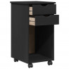 Rolkowa szafka Czarny 34 x 39 x 65,5 cm Lite drewno sosnowe