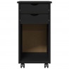 Rolkowa szafka Czarny 34 x 39 x 65,5 cm Lite drewno sosnowe