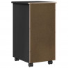 Rolkowa szafka Czarny 34 x 39 x 65,5 cm Lite drewno sosnowe