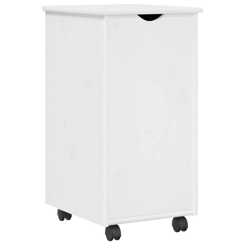 Rolkowa szafka Biały 34 x 39 x 65,5 cm Lite drewno sosnowe