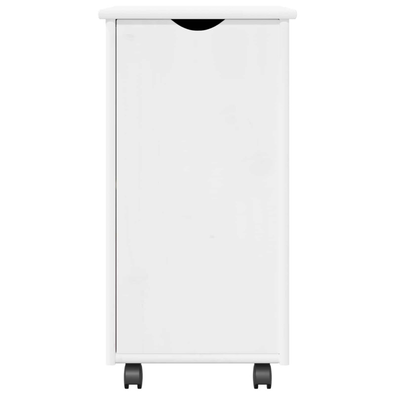 Rolkowa szafka Biały 34 x 39 x 65,5 cm Lite drewno sosnowe