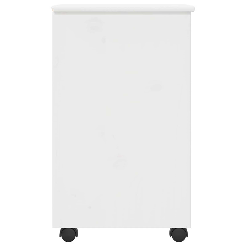 Rolkowa szafka Biały 34 x 39 x 65,5 cm Lite drewno sosnowe