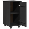 Rolkowa szafka Czarny 34 x 39 x 65,5 cm Lite drewno sosnowe