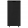 Rolkowa szafka Czarny 34 x 39 x 65,5 cm Lite drewno sosnowe