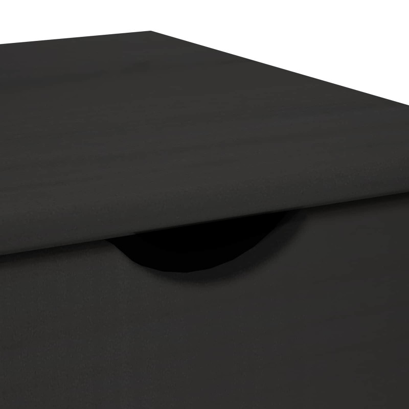 Rolkowa szafka Czarny 34 x 39 x 65,5 cm Lite drewno sosnowe