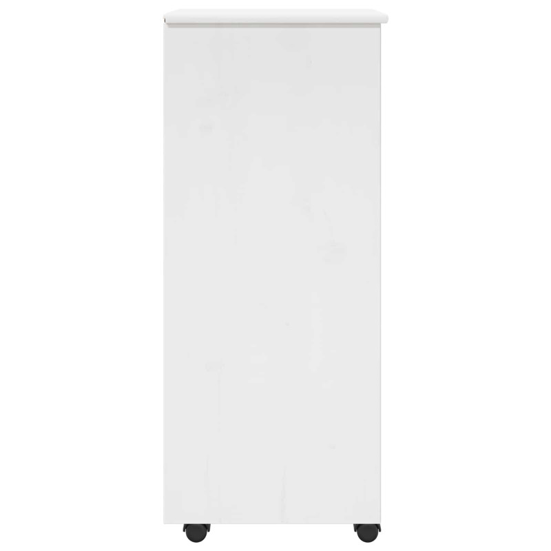 Rolkowa szafka Biały 34 x 39 x 93,5 cm Lite drewno sosnowe