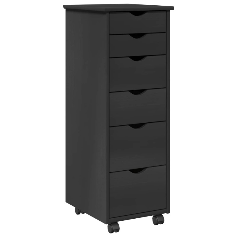 Rolkowa szafka Szary 34 x 39 x 93,5 cm Lite drewno sosnowe