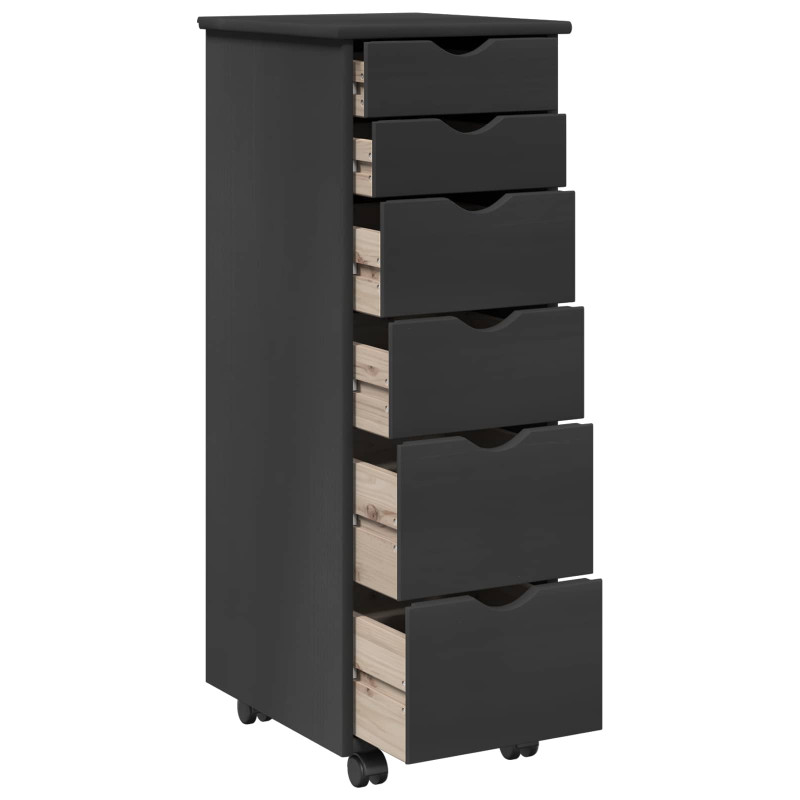Rolkowa szafka Szary 34 x 39 x 93,5 cm Lite drewno sosnowe