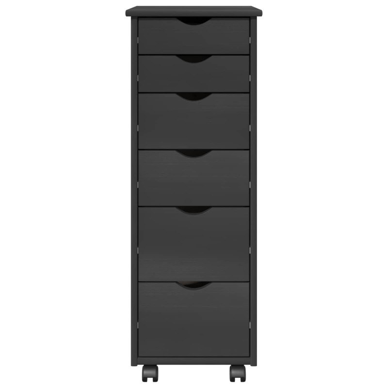 Rolkowa szafka Szary 34 x 39 x 93,5 cm Lite drewno sosnowe