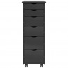 Rolkowa szafka Szary 34 x 39 x 93,5 cm Lite drewno sosnowe