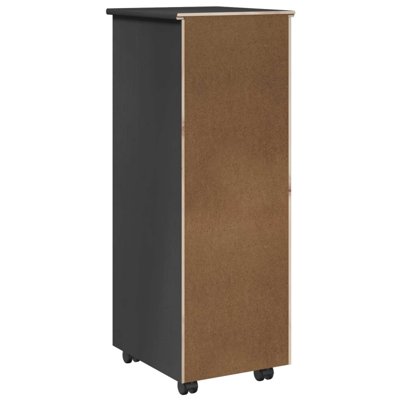 Rolkowa szafka Szary 34 x 39 x 93,5 cm Lite drewno sosnowe