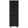 Rolkowa szafka Czarny 34 x 39 x 93,5 cm Lite drewno sosnowe