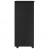 Rolkowa szafka Czarny 34 x 39 x 93,5 cm Lite drewno sosnowe