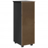 Rolkowa szafka Czarny 34 x 39 x 93,5 cm Lite drewno sosnowe