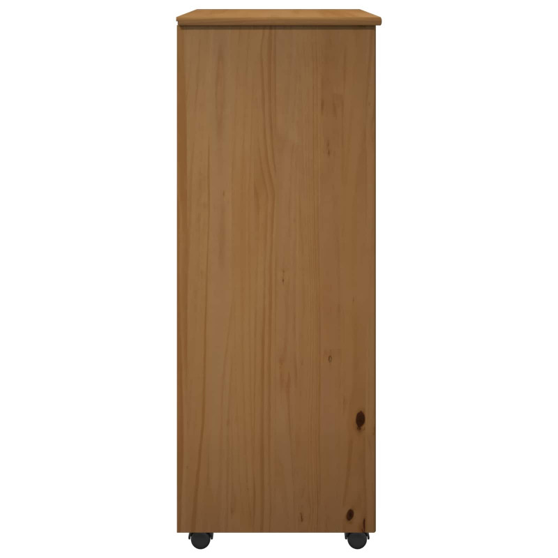 Rolkowa szafka z kołem Miodowy brąz 53 x 39 x 103 cm