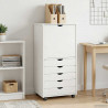 Rolkowa szafka Biały 53 x 39 x 103 cm Lite drewno sosnowe