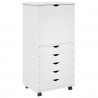 Rolkowa szafka Biały 53 x 39 x 103 cm Lite drewno sosnowe
