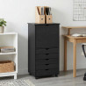 Rolkowa szafka Szary 53 x 39 x 103 cm Lite drewno sosnowe