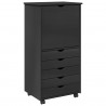 Rolkowa szafka Szary 53 x 39 x 103 cm Lite drewno sosnowe