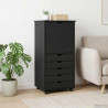 Rolkowa szafka Szary 53 x 39 x 103 cm Lite drewno sosnowe
