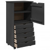 Rolkowa szafka Szary 53 x 39 x 103 cm Lite drewno sosnowe