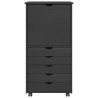 Rolkowa szafka Szary 53 x 39 x 103 cm Lite drewno sosnowe