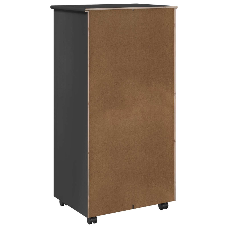 Rolkowa szafka Szary 53 x 39 x 103 cm Lite drewno sosnowe