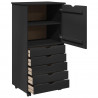 Rolkowa szafka Czarny 53 x 39 x 103 cm Lite drewno sosnowe