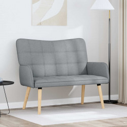 Sofa dwuosobowa Jasnoszary 115 x 61 x 87 cm tkanina