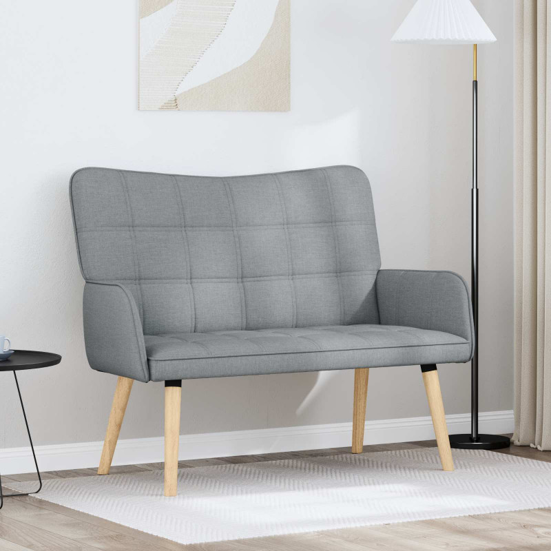 Sofa dwuosobowa Jasnoszary 115 x 61 x 87 cm tkanina