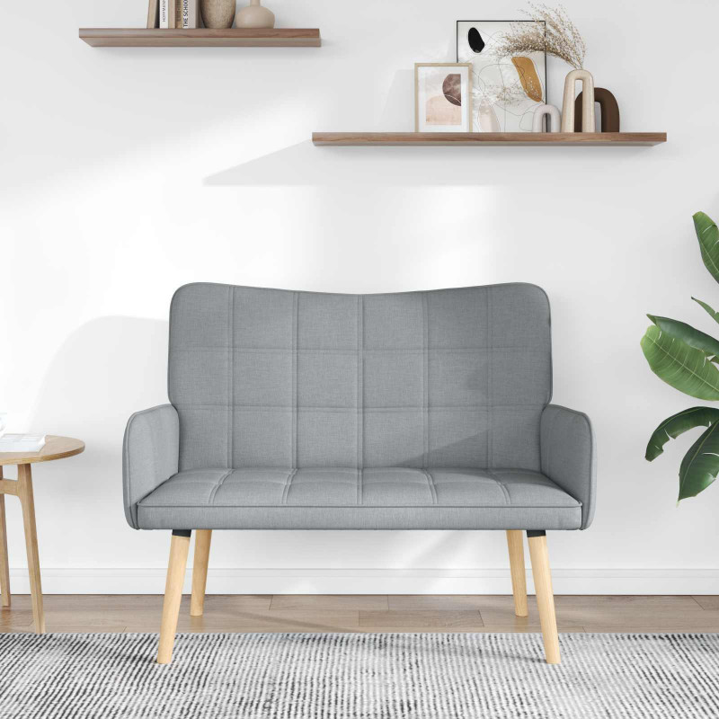 Sofa dwuosobowa Jasnoszary 115 x 61 x 87 cm tkanina