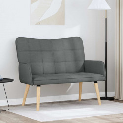 Sofa dwuosobowa Ciemnoszary 115 x 61 x 87 cm tkanina
