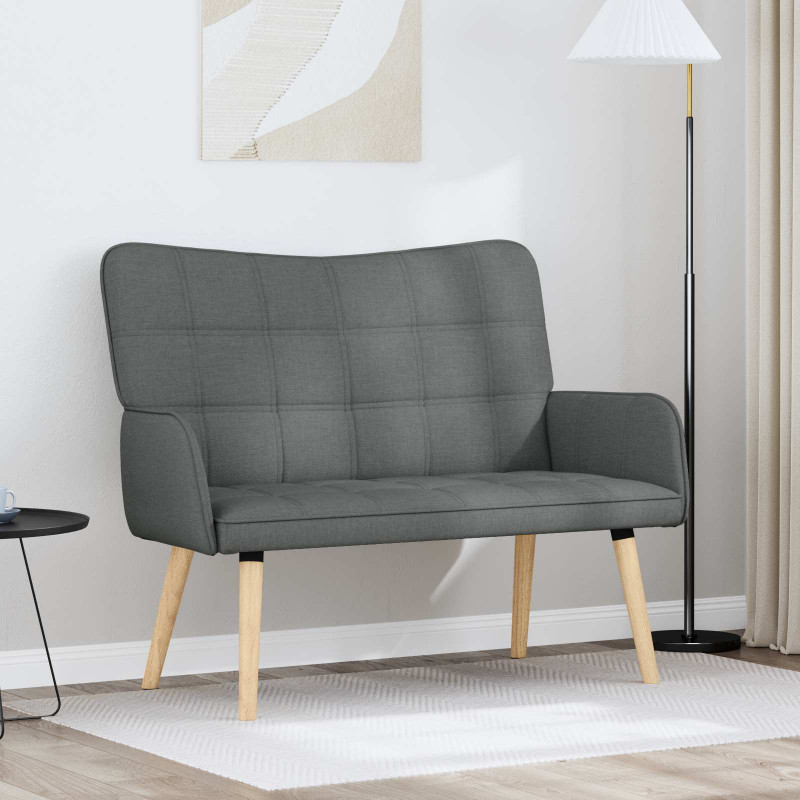 Sofa dwuosobowa Ciemnoszary 115 x 61 x 87 cm tkanina